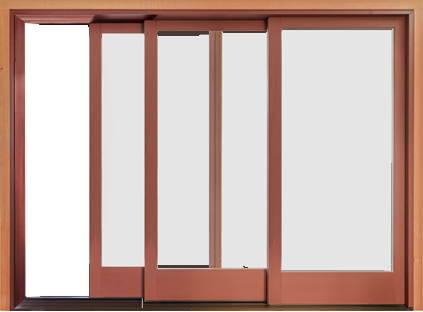 Multi-slide Windows - Janela De Madeira Panoramica (423x312), Png Download