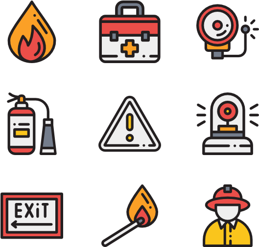Fire Department 50 Icons - Icon Camping Color Png (600x564), Png Download