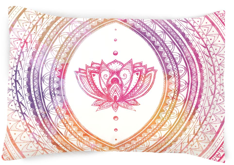 Good Vibes- Lotus Pillowcase - Cushion (1136x937), Png Download