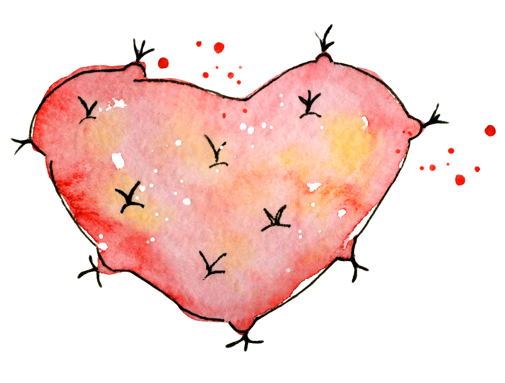 Acuarela Pintada A Mano En Forma De Corazon De Color - Watercolor Painting (1024x1024), Png Download