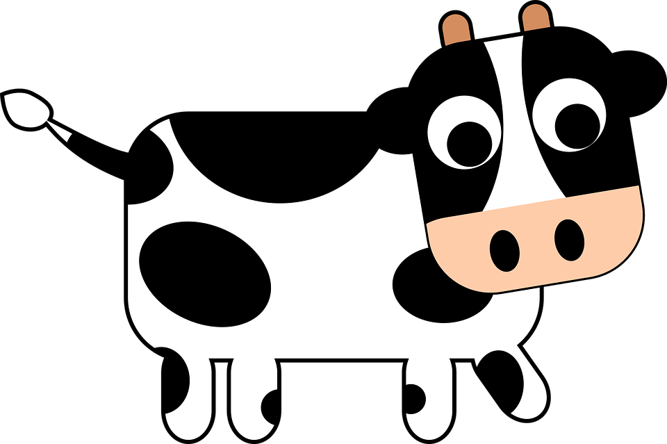 Cow Vector Watercolor - Clip Art Cow (960x639), Png Download