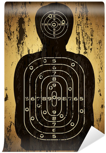 Target Human Silhouette With Bullet Holes Wall Mural - Silhouette (400x400), Png Download