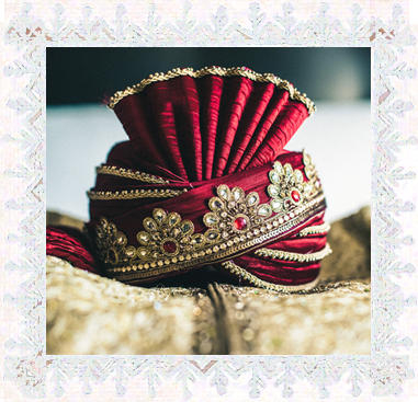 Hindu Wedding Turban (381x367), Png Download