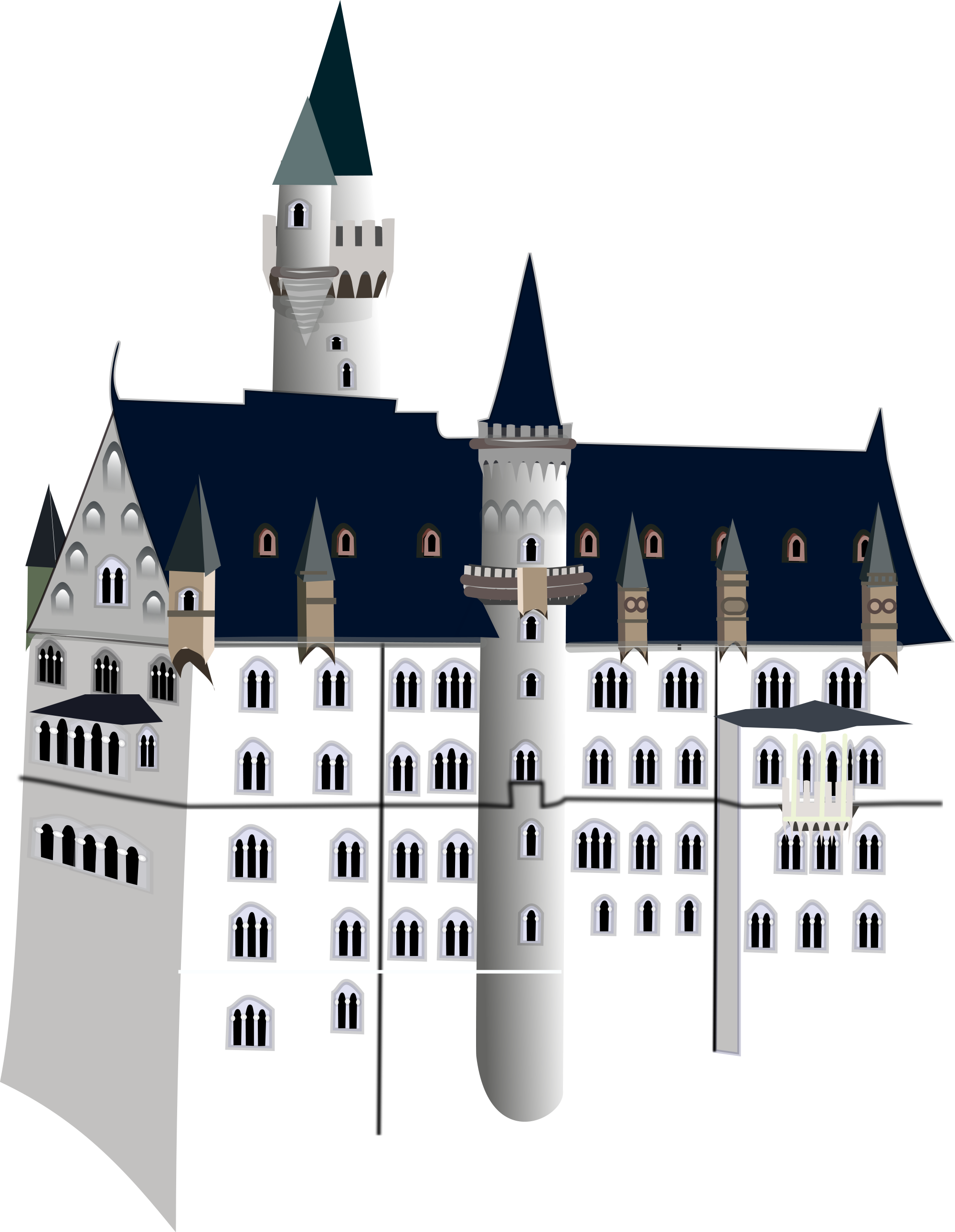 File Neuschwanstein Svg Wikimedia Commons Open - Neuschwanstein Castle (2000x2580), Png Download