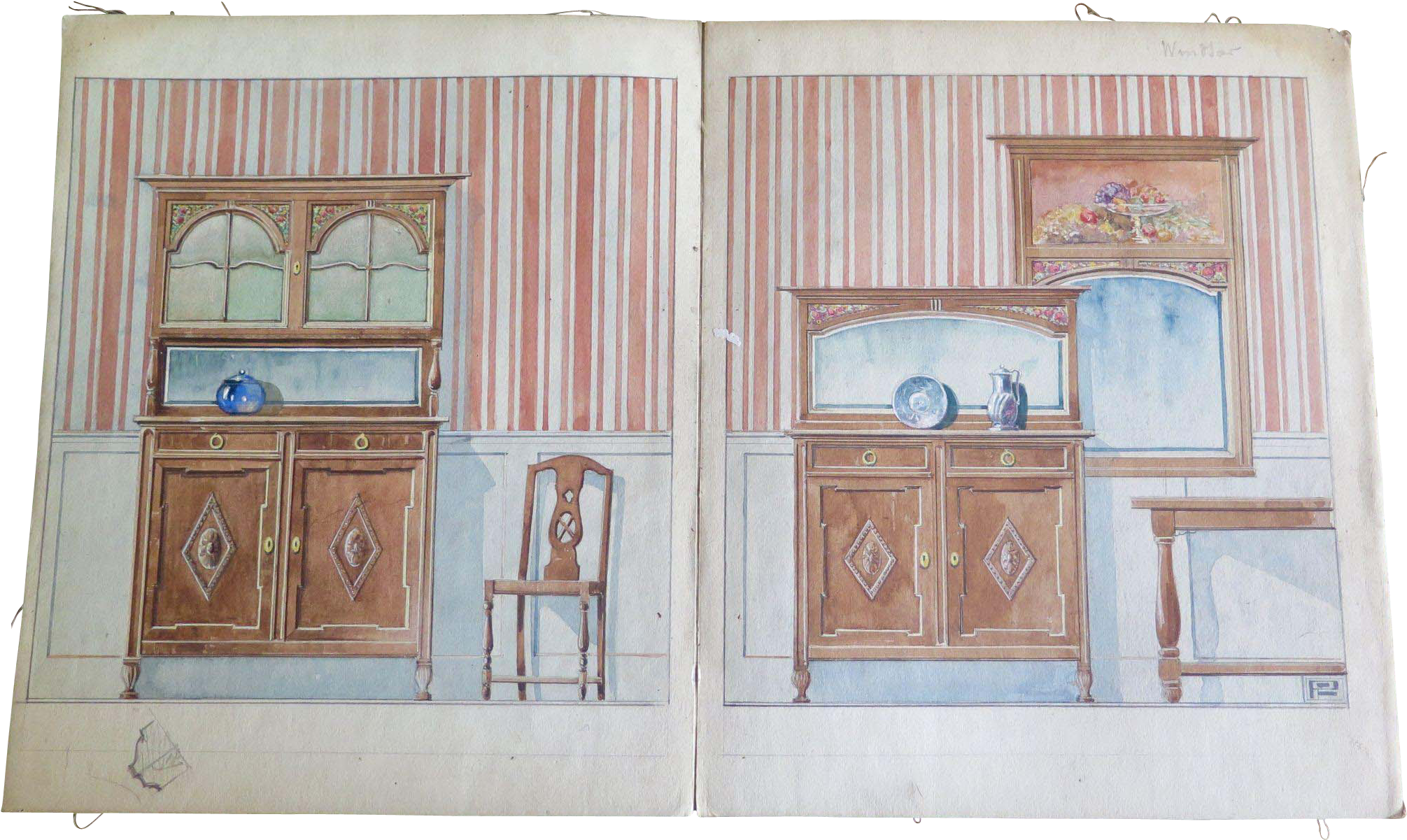 Svg Freeuse Library Antique And Gouache Rendering Study - Watercolor Painting (2010x2010), Png Download