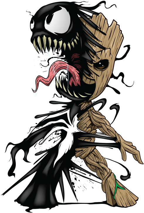 I Am Venom - Venom Symbiote Baby Groot (600x758), Png Download