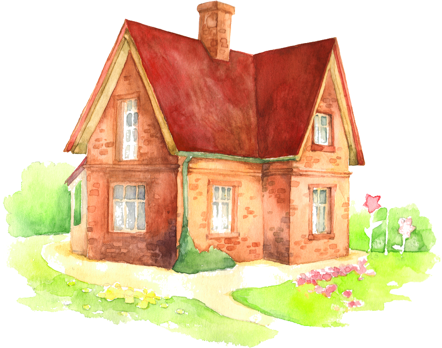 Building1 - Watercolor Painting (1000x1000), Png Download