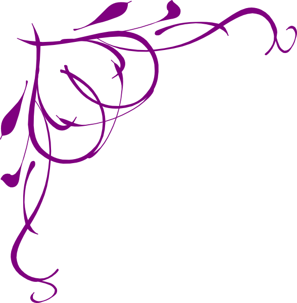 Heart Design Clipart At Getdrawings - Purple Heart Corner Border (588x600), Png Download