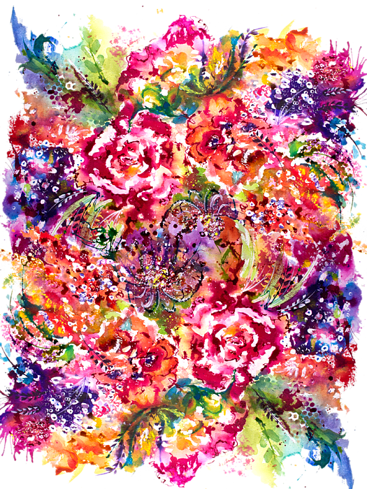 Bleed Area May Not Be Visible - Watercolor Garden (525x700), Png Download