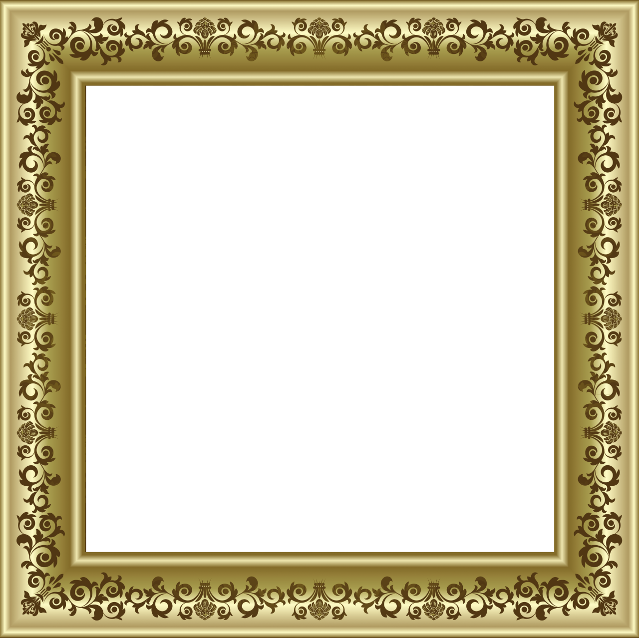 Gold Photo Frames, Gold Frames, Paper Frames, Flower - Old Frame (1280x1278), Png Download