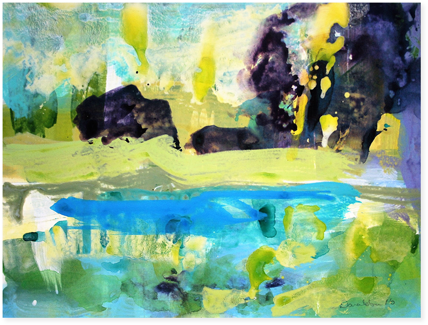 Summer Garden With Lake - Art (1024x1024), Png Download