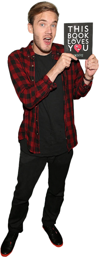Free Png Pewdiepie Holding Book Png Images Transparent - Pewdiepie Png (480x664), Png Download