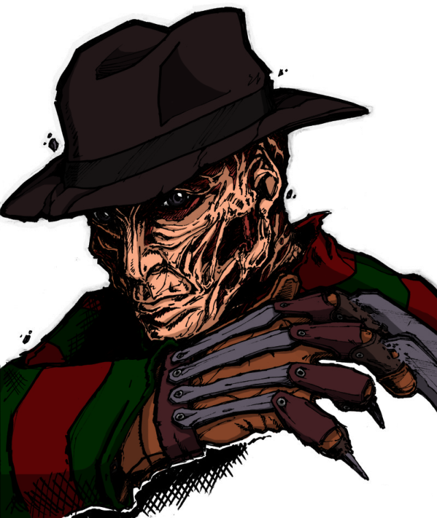 Freddy Krueger - Freddy Krueger Drawing Reboot (638x757), Png Download