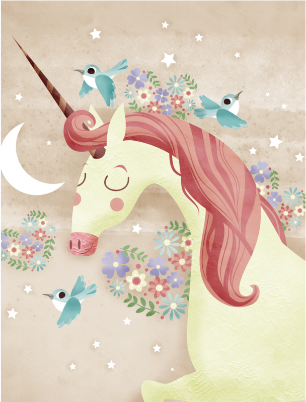 "magical Unicorn" By Valentina Belloni From Mouse Magpie - Clock (1024x799), Png Download