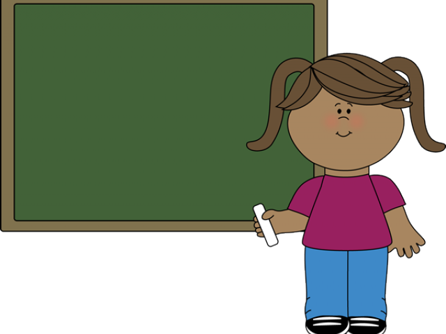 Teacher Chalkboard Clipart - Teacher With Chalkboard Clipart (600x463), Png Download