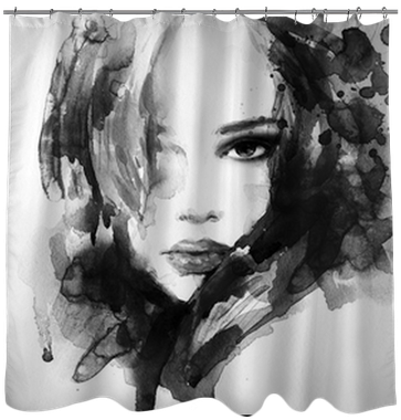 Beautiful Woman Face - Art Print: Ismagilova's Beautiful Woman Face. Watercolor (400x400), Png Download