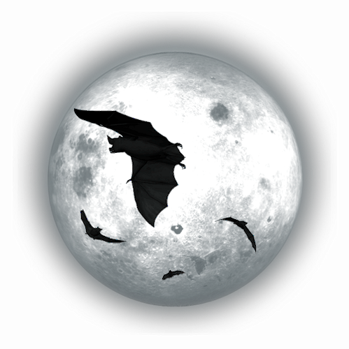 Bat-042 - Bats And Moon Png (499x500), Png Download