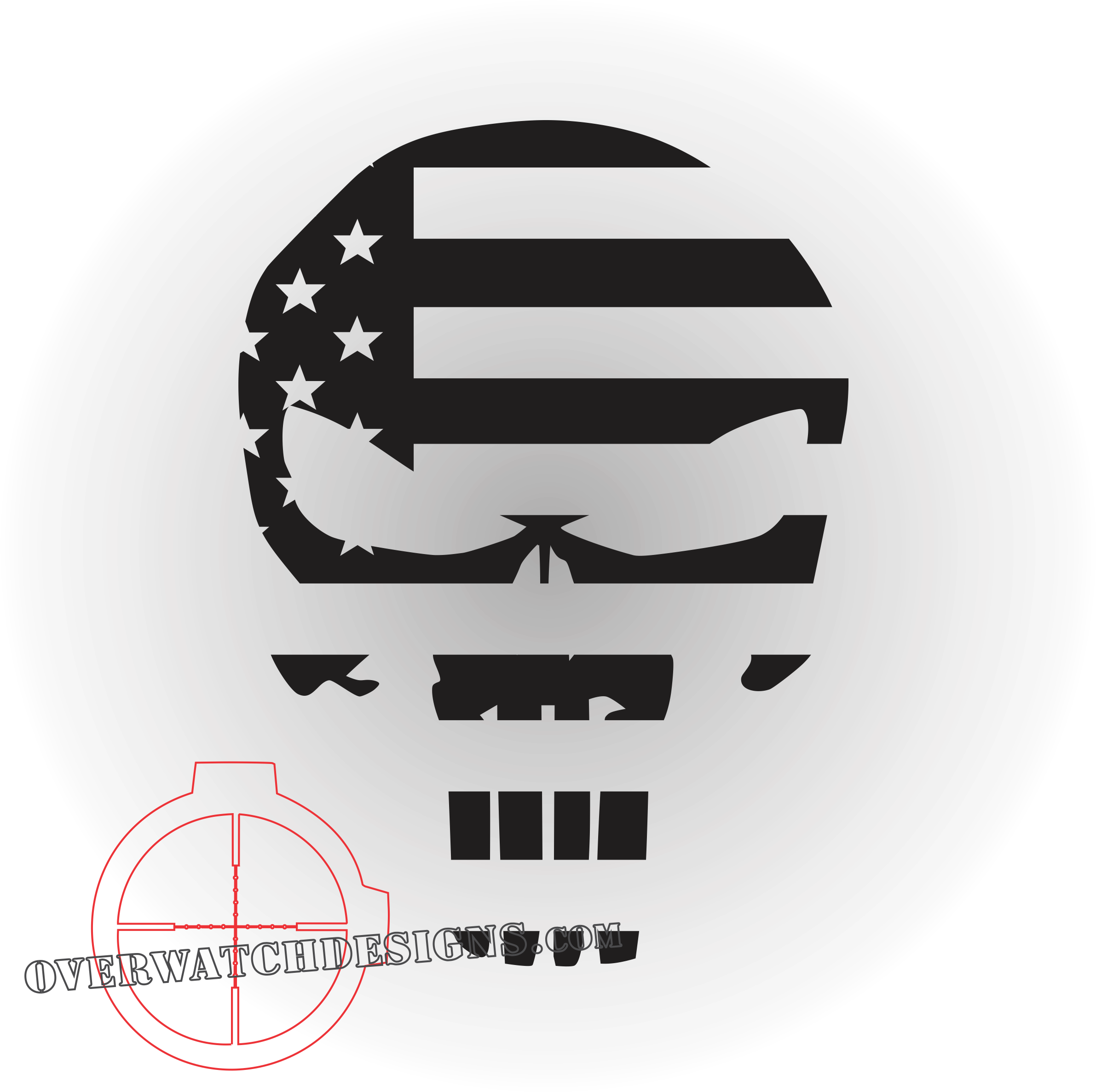 Punisher Skull With American Flag Png Logo - Punisher American Flag Jeep Decals (2401x2393), Png Download