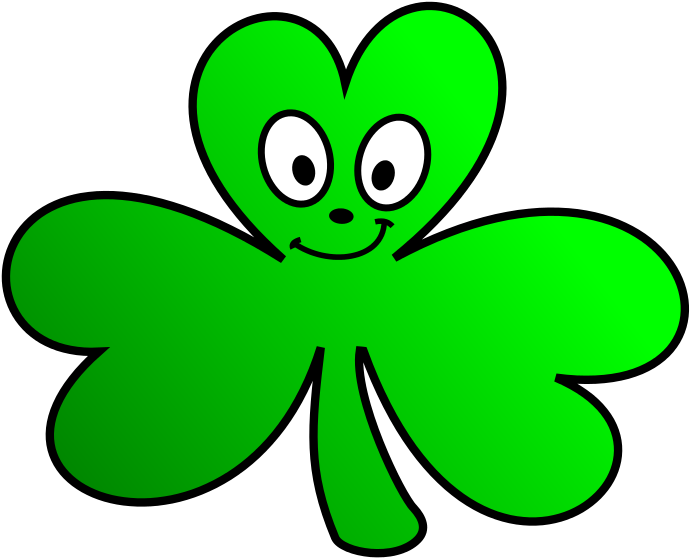 Green Shamrock Cartoon Face - Shamrock Cartoon (800x666), Png Download