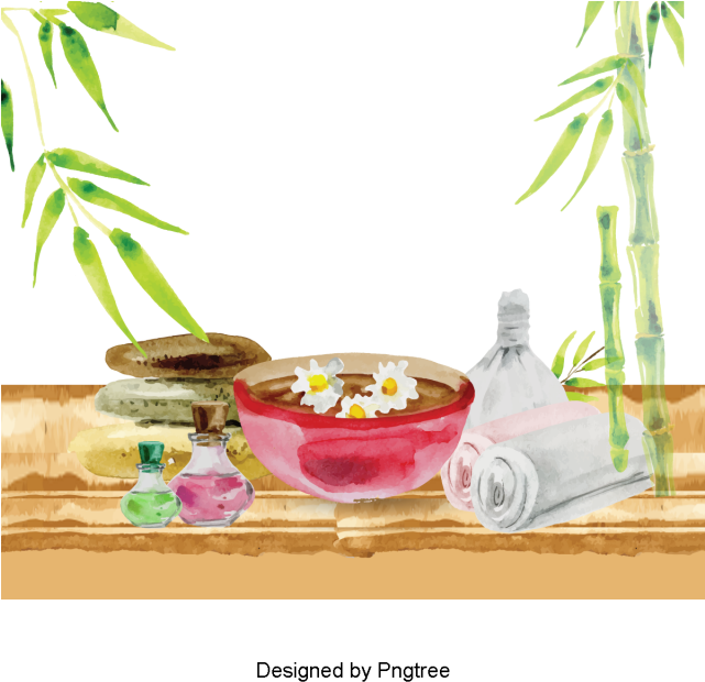 Beautiful Cartoon Watercolor Skin Care And Beauty Products, - Watercolor Painting (640x640), Png Download