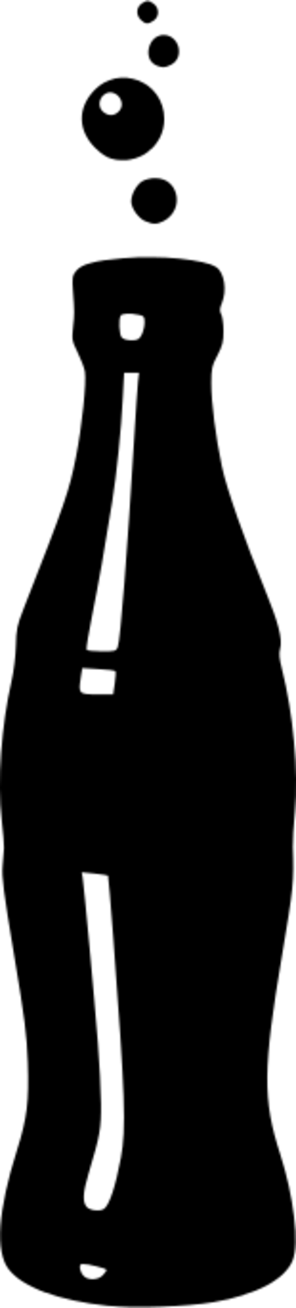 Bottle With Soda Plain Bw Shape - Soda Bottle Clipart Black And White (600x2648), Png Download