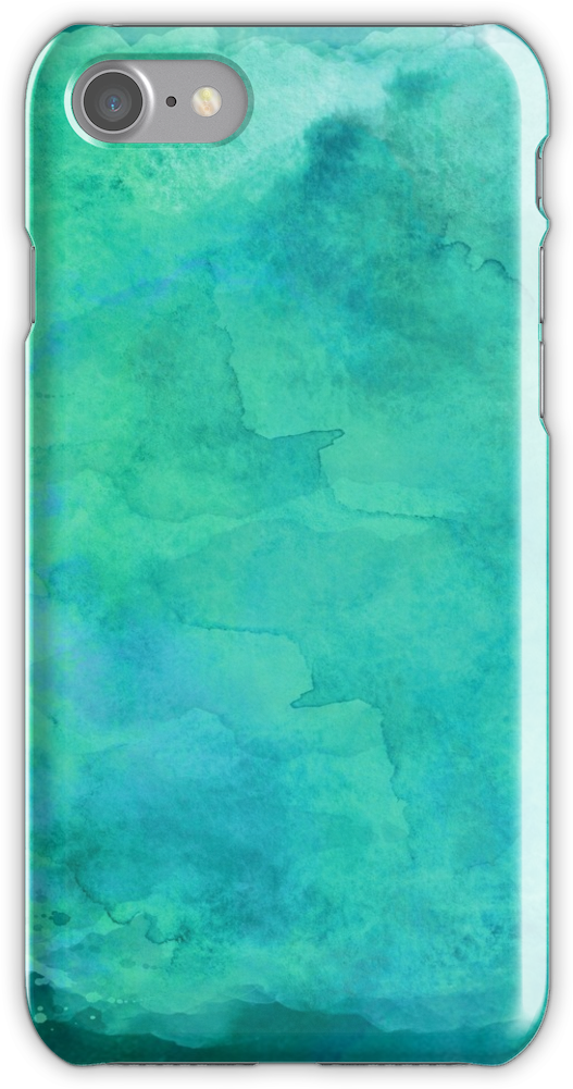 Blue Teal Turquoise Watercolor Background Iphone 7 - Mobile Phone Case (750x1000), Png Download