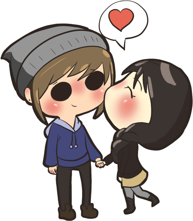 Jpg Library Chibi Anime Love Transprent Png Free Download - Imagenes De Enamorados Kawaii (900x814), Png Download