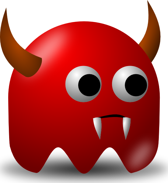 Free Vector Pcman Game Baddie Devil Clip Art - Clipart Devil (552x599), Png Download