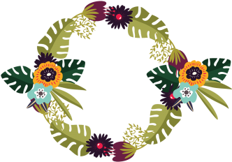 Tropical Flowers Wreath With Forest Flowers, Tropical - Flower (360x360), Png Download