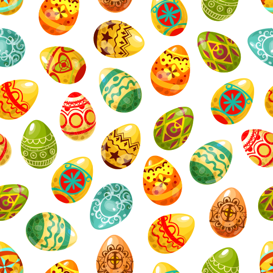 Seamless Pattern Of Easter Eggs - Easter Egg Design (550x550), Png Download