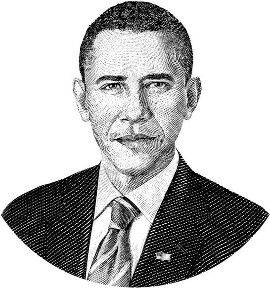 President Barack Obama Graphic Black And White T - Barack Obama (583x700), Png Download