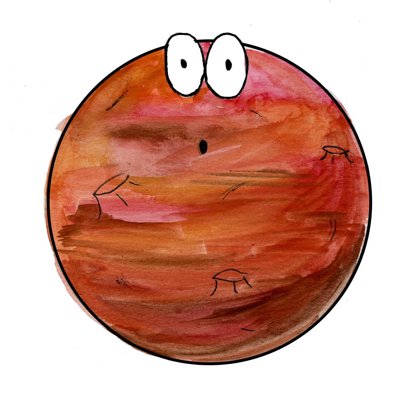 Earth Einstein Jupiter Mars - Cartoon (1379x1363), Png Download