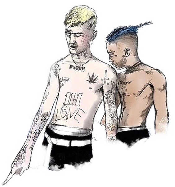 Lil Peep Xxxtentacion - Lil Peep Xxxtentacion Mac Miller (564x604), Png Download