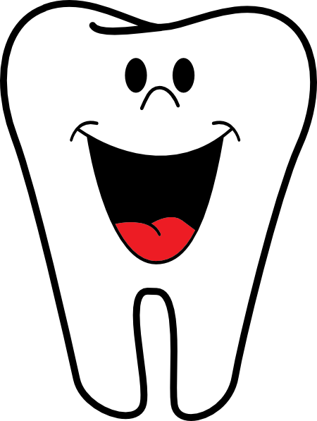Smiling Tooth Clip Art At Clker - Tooth Clipart (450x597), Png Download