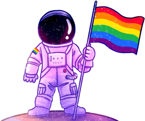Astronaut Png Tumblr - Asexual Stickers (500x420), Png Download