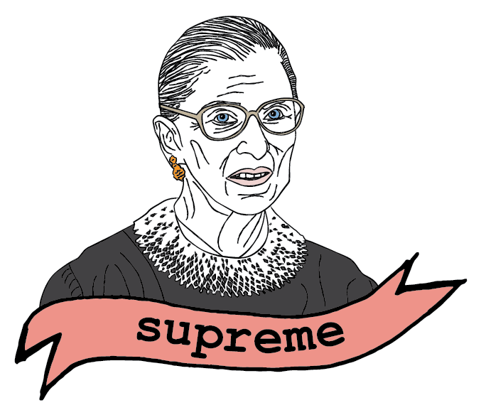 Ruth Bader Ginsburg 'supreme' Sticker - Sticker (1279x1279), Png Download