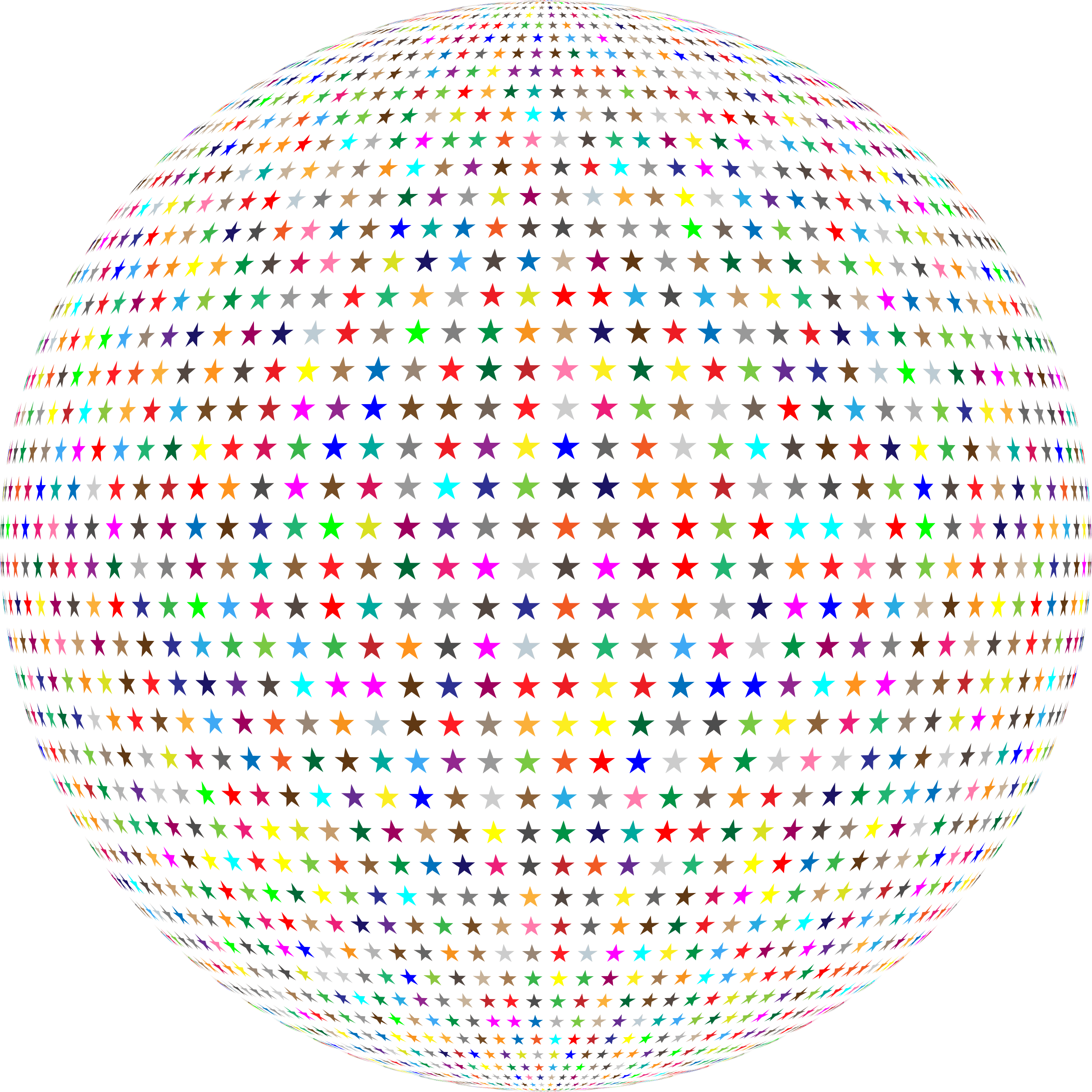 Multicolour Stars Sphere - Emoji Data Visualization (2348x2348), Png Download