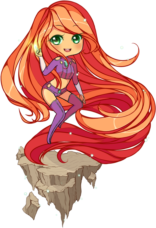 Starfire Red Fictional Character Cartoon Mythical Creature - Imagenes De Starfire Kawaii (769x1038), Png Download