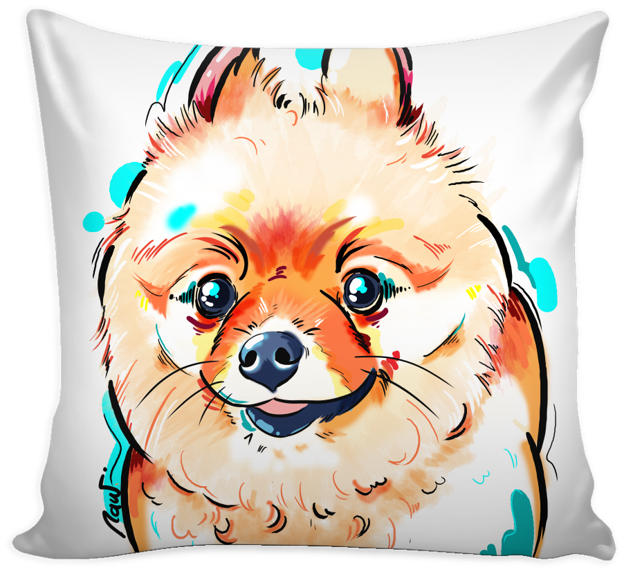 Pomeranian Pillow Cover - Pure Country Weavers Indoor Outdoor Pomeranian Pillow (1024x1024), Png Download