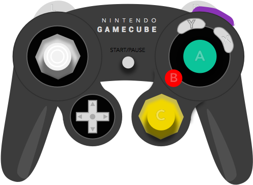 Gamecube Controller Black (600x465), Png Download