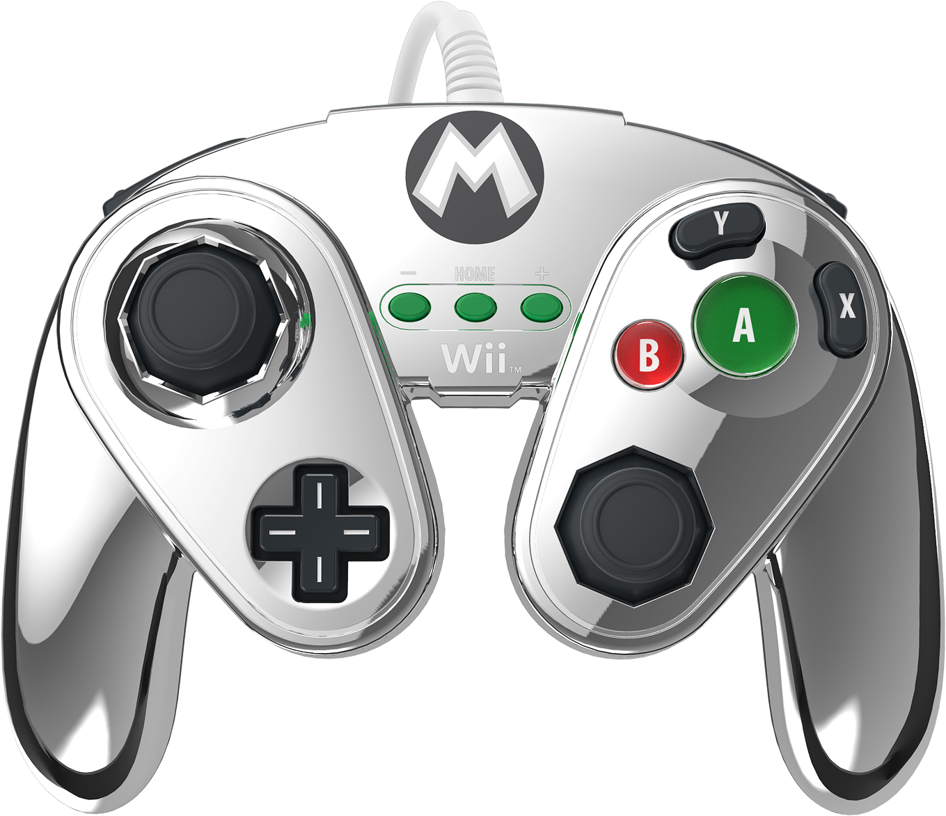 Wired Fight Pad Metal Mario - Pdp Fight Pad Metal Mario Controller For Wii U (1507x1507), Png Download