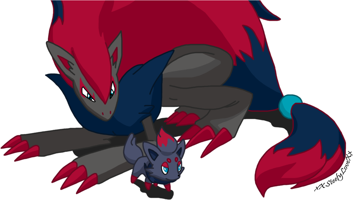 Zorua And Zoroark Dream World By Xxsteefylovexx-d4m8sqj - Zorua Und Zoroark (1215x657), Png Download