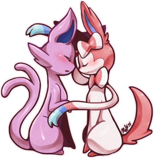 I'm In Love With This Espeon &amp - Love Espeon X Sylveon (500x515), Png Download