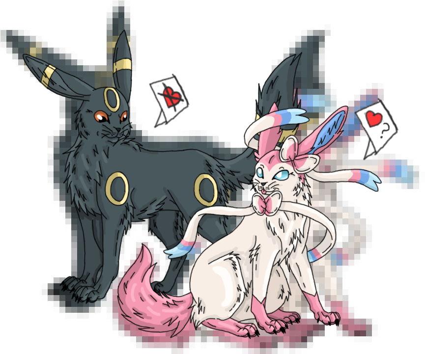Bildresultat För Umbreon And Sylveon - Sylveon Umbreon Fan Art (913x732), Png Download