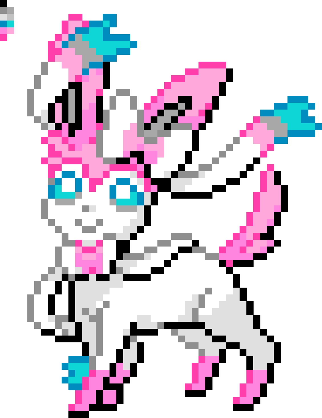 Pixel Art Pokemon Sylveon (1129x1465), Png Download
