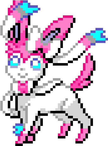 Sylveon - Pixel Art Pokemon Sylveon (600x600), Png Download