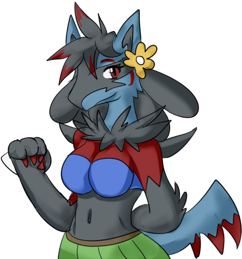 Picture Black And White Library Zoroark Grass Skirt - Sexy Zoroark And Lucario (531x529), Png Download