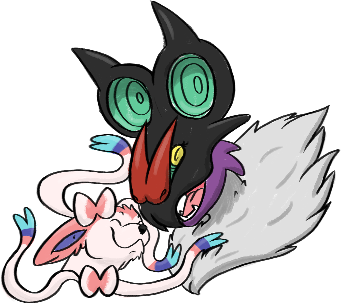 Noivern And Sylveon - Pokemon Noivern And Sylveon (1300x1000), Png Download