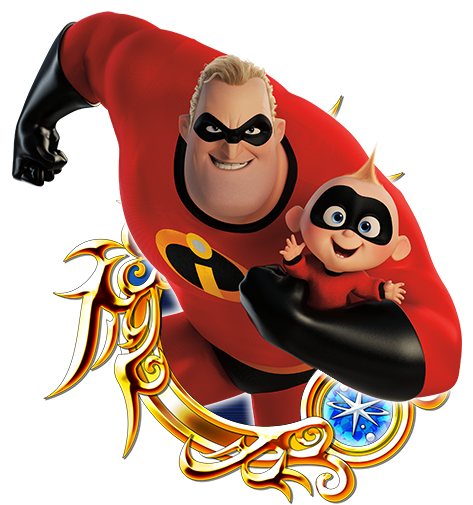 Kingdom Hearts Union Χ[cross] Collaboration Event Features - Mr Incredible And Jack Jack (496x520), Png Download