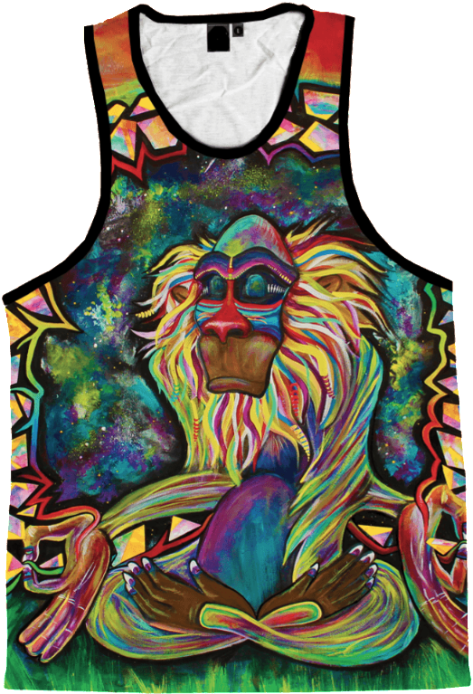 Meditating Rafiki Unisex Tank Top - Meditating Rafiki Tapestry (600x800), Png Download
